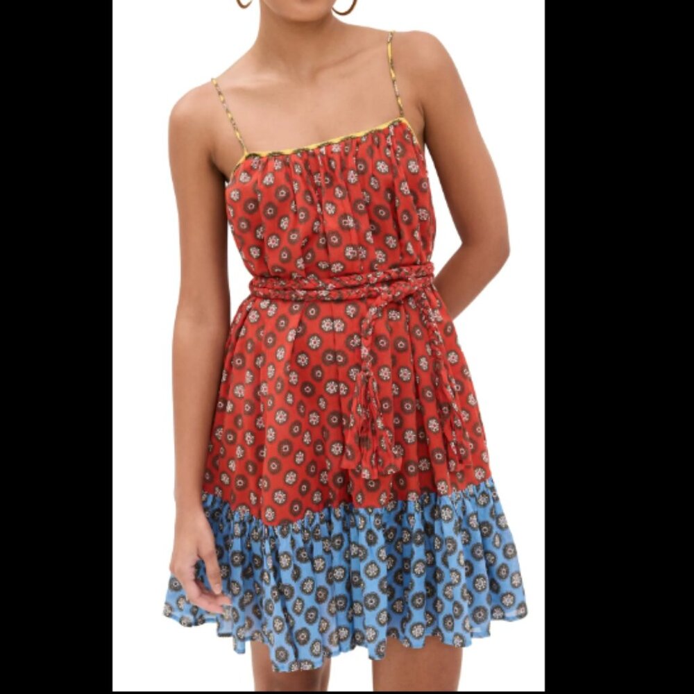 NWT RHODE Nala Mini Dress Gem Bloom Floral, Cotton Voile, Medium